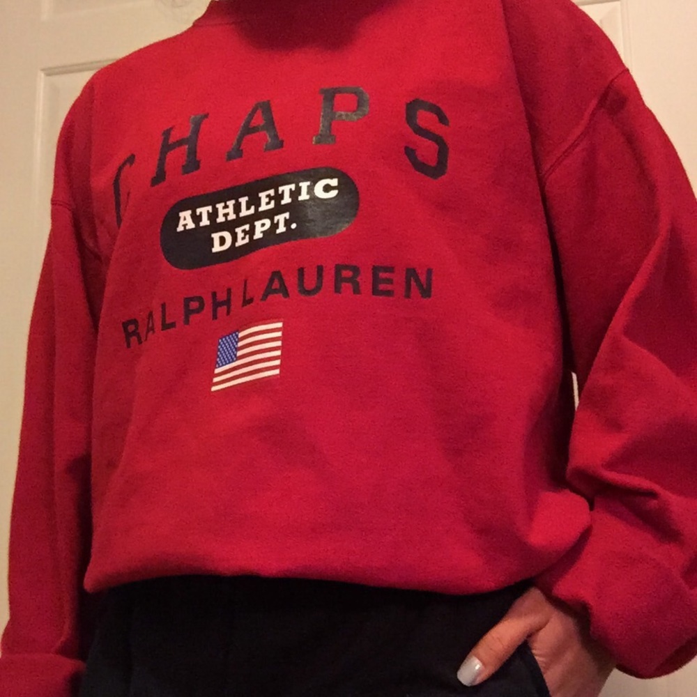 CHAPS Ralph Lauren Red Crewneck Sweater